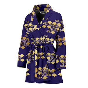 Beautiful Japanese Fan Pattern Women'S Bathrobe