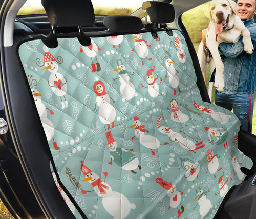 Cute Snowman Pattern Dog Car Seat Covers