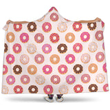 Colorful Donut Pattern Hooded Blanket