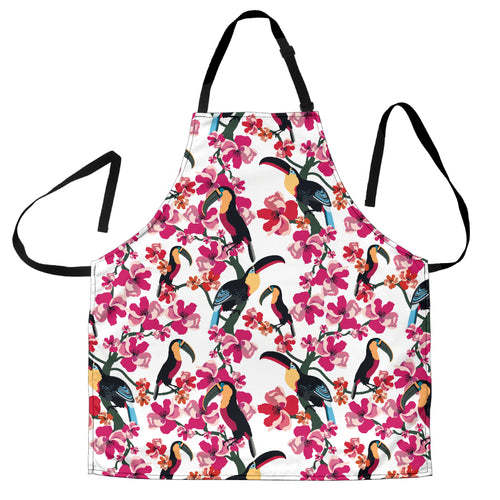 Toucan Flower Design Pattern Adjustable Apron