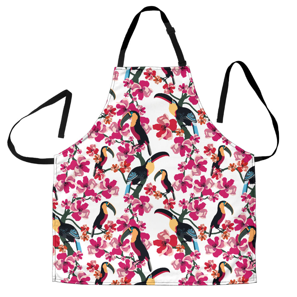 Toucan Flower Design Pattern Adjustable Apron