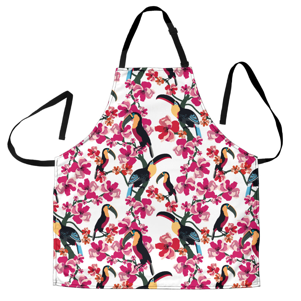 Toucan Flower Design Pattern Adjustable Apron