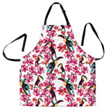 Toucan Flower Design Pattern Adjustable Apron
