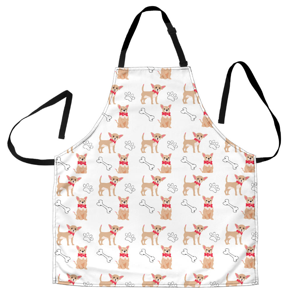 Chihuahua Bone Paw Pattern Adjustable Apron