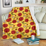 Pizza Texture Pattern Premium Blanket