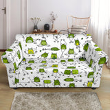 Sketch Funny Frog Pattern Loveseat Couch Slipcover