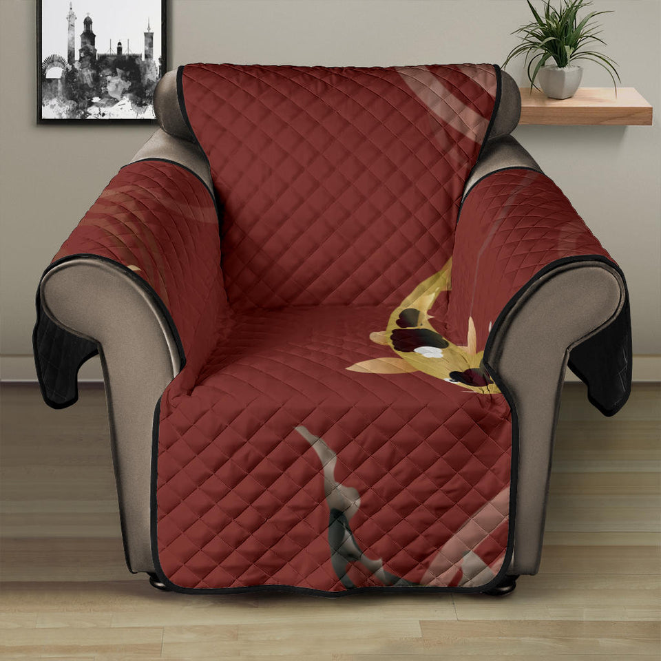 Koi Fish Carp Fish red background Recliner Cover Protector