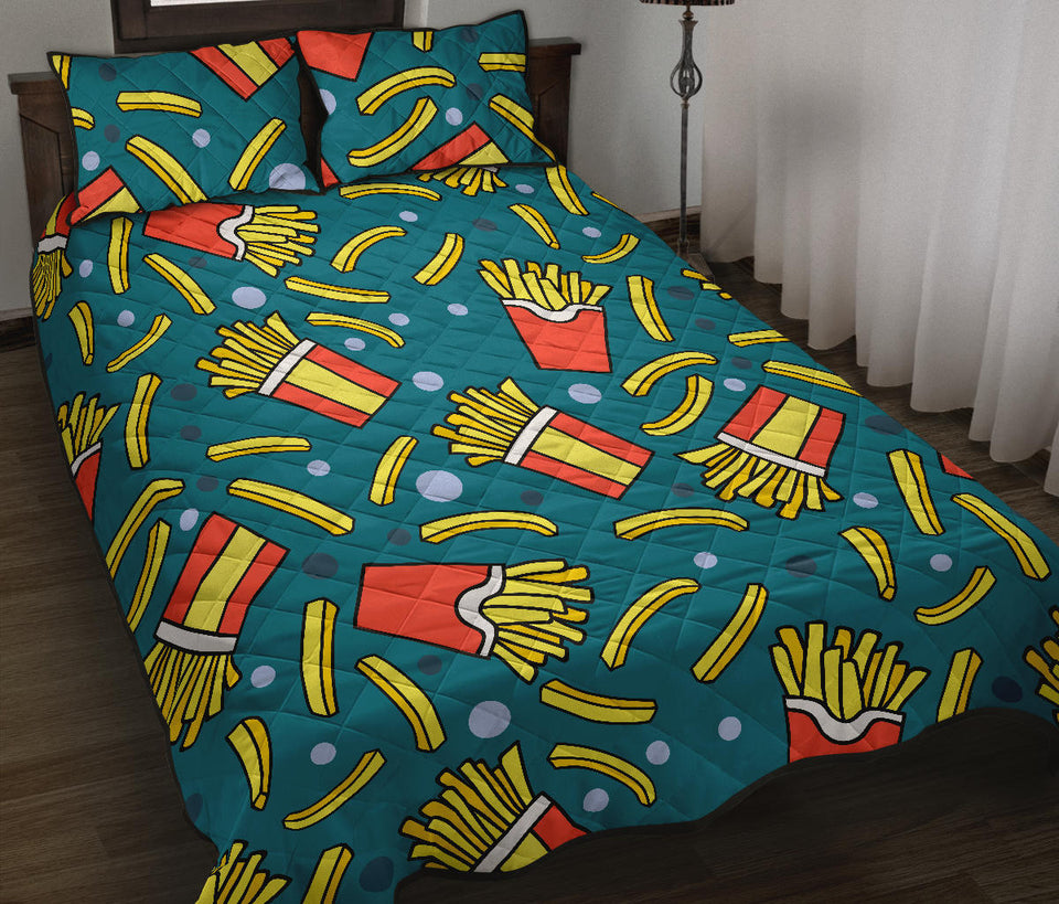 French fries red paper box pattern Quilt Bed Set