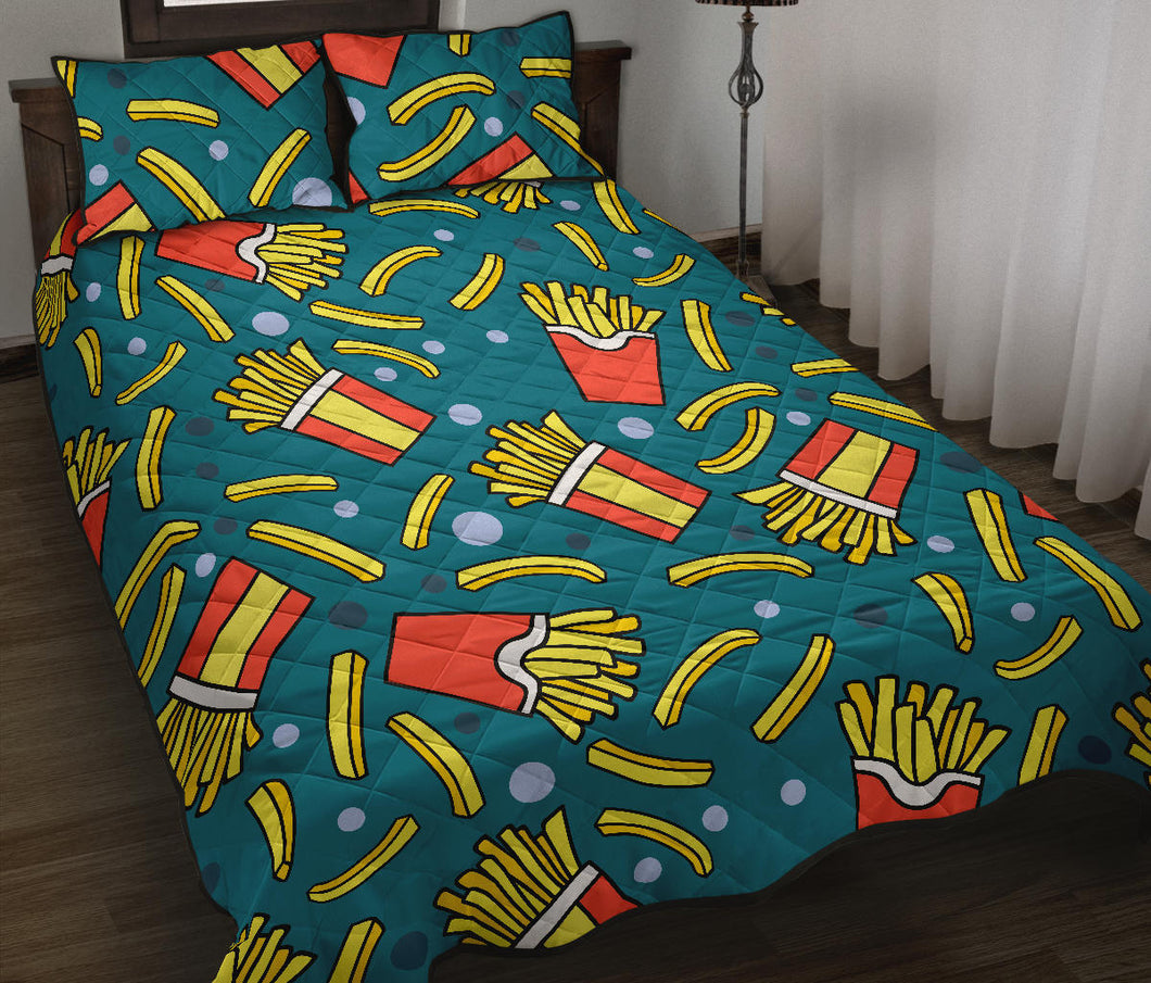 French fries red paper box pattern Quilt Bed Set