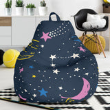 Space Pattern With Planets, Comets, Constellations And Stars Bean Bag Cover
