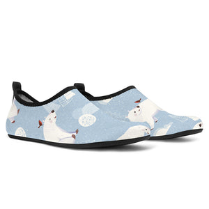 Cute Polar Bears Christmas Decoration Pattern Aqua Shoes