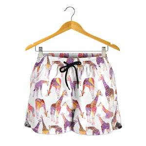 Giraffe Pattern Print Design 02 Women Shorts