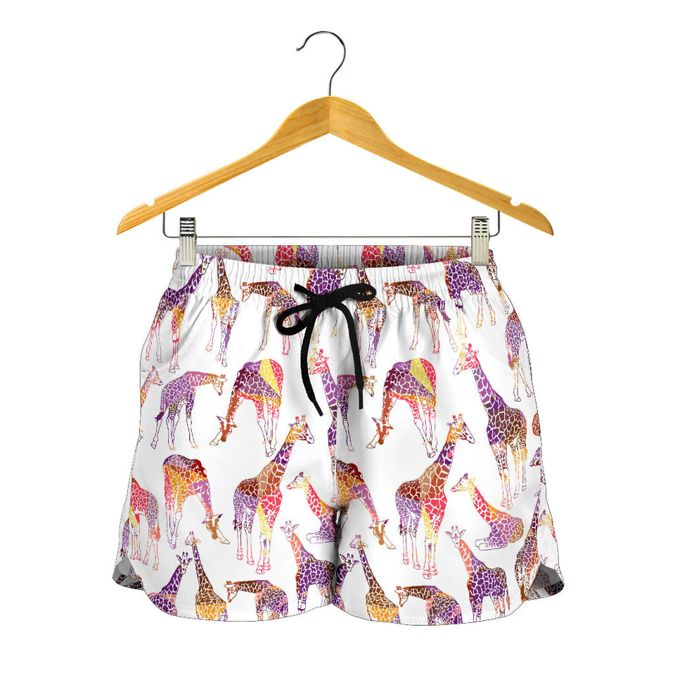 Giraffe Pattern Print Design 02 Women Shorts