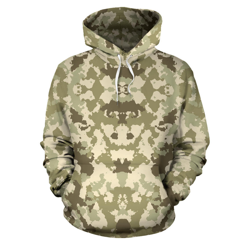 Light Green Camo Camouflage Pattern Men Women Pullover Hoodie