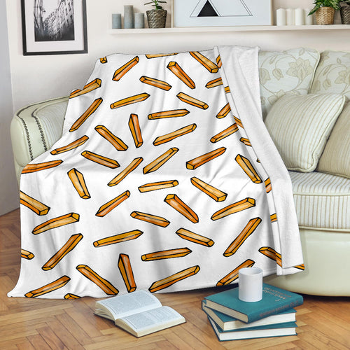 French Fries Potato Pattern Premium Blanket