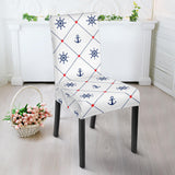 Anchor Rudder Nautical Design Pattern Dining Chair Slipcover