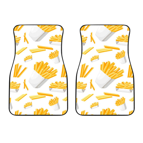 French Fries White Paper Box Pattern Front Car Mats