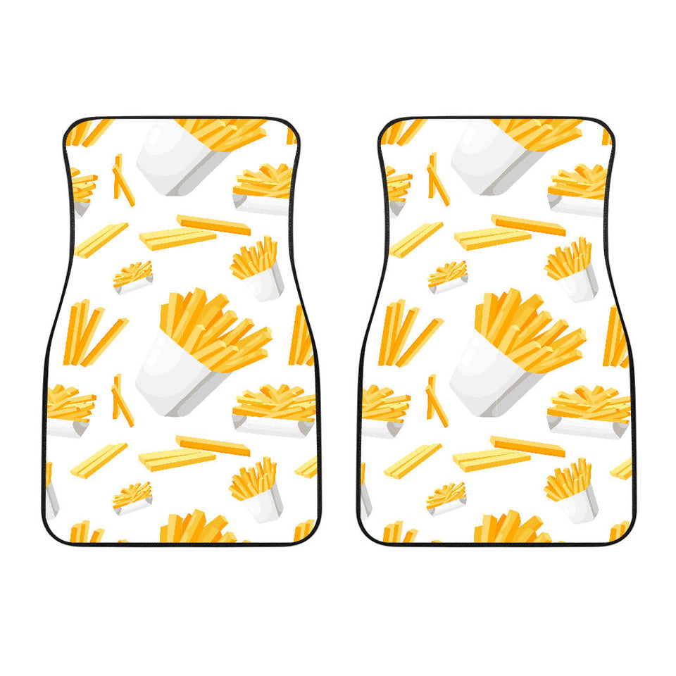 French Fries White Paper Box Pattern Front Car Mats