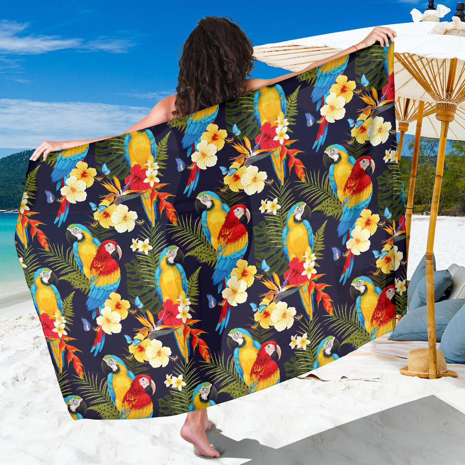 Colorful Parrot Flower Pattern Sarong