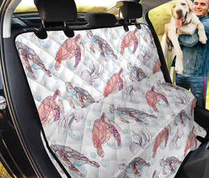 Watercolor Sea Turtle Jellyfish Pattern Dog Car Seat Covers