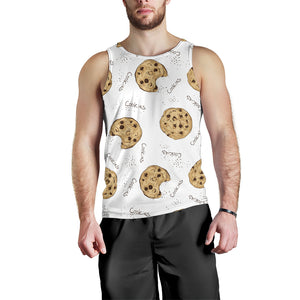 Sketch style cookie pattern Men Tank Top