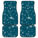 Snowflake Pattern Dark Background Front And Back Car Mats