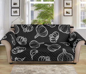 Garlic pattern black background Sofa Cover Protector