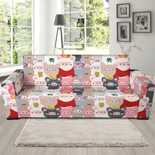 Pig Pattern Print Design 02  Sofa Slipcover