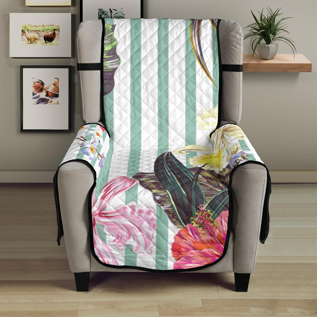 Colorful orchid flower pattern Chair Cover Protector