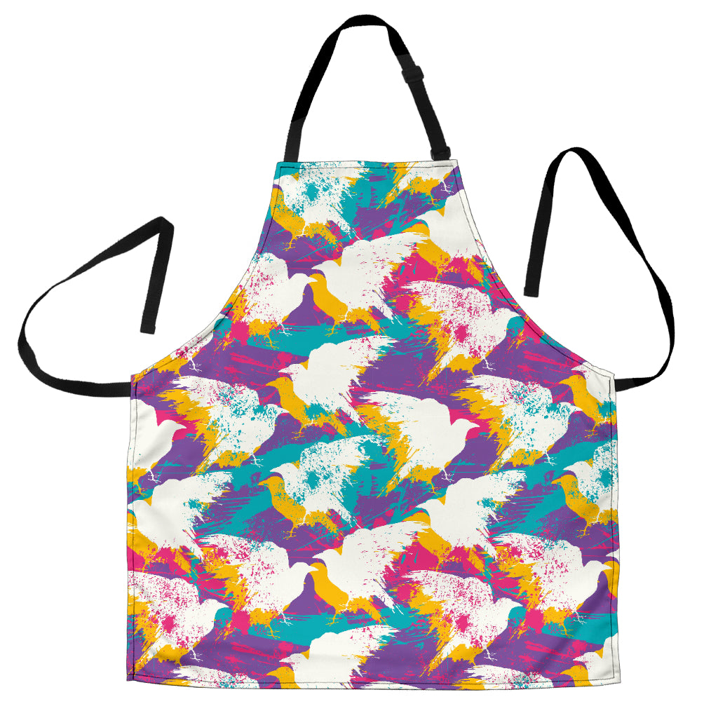 Colorful Crow Illustration Pattern Adjustable Apron