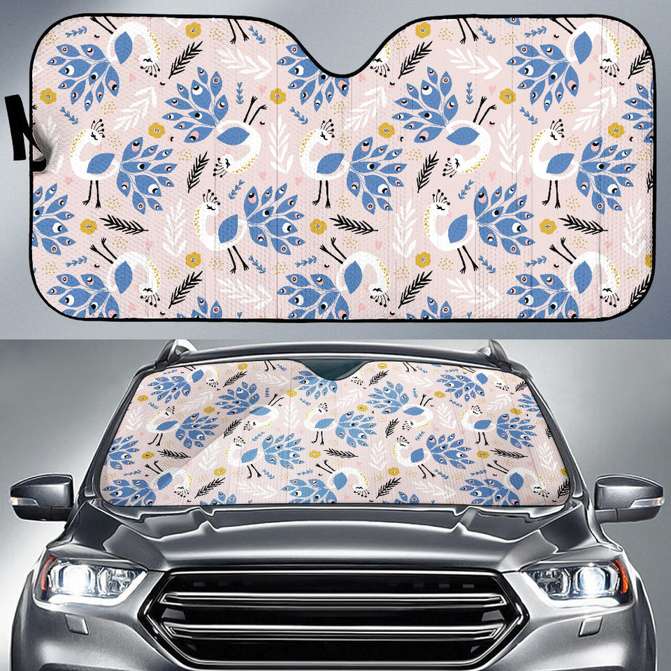 Cute Peacock Pattern Car Sun Shade