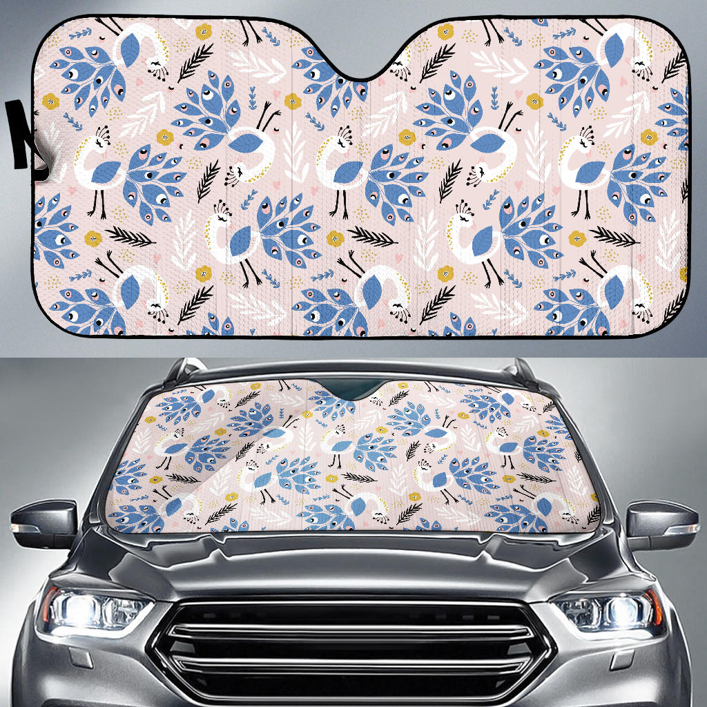 Cute Peacock Pattern Car Sun Shade
