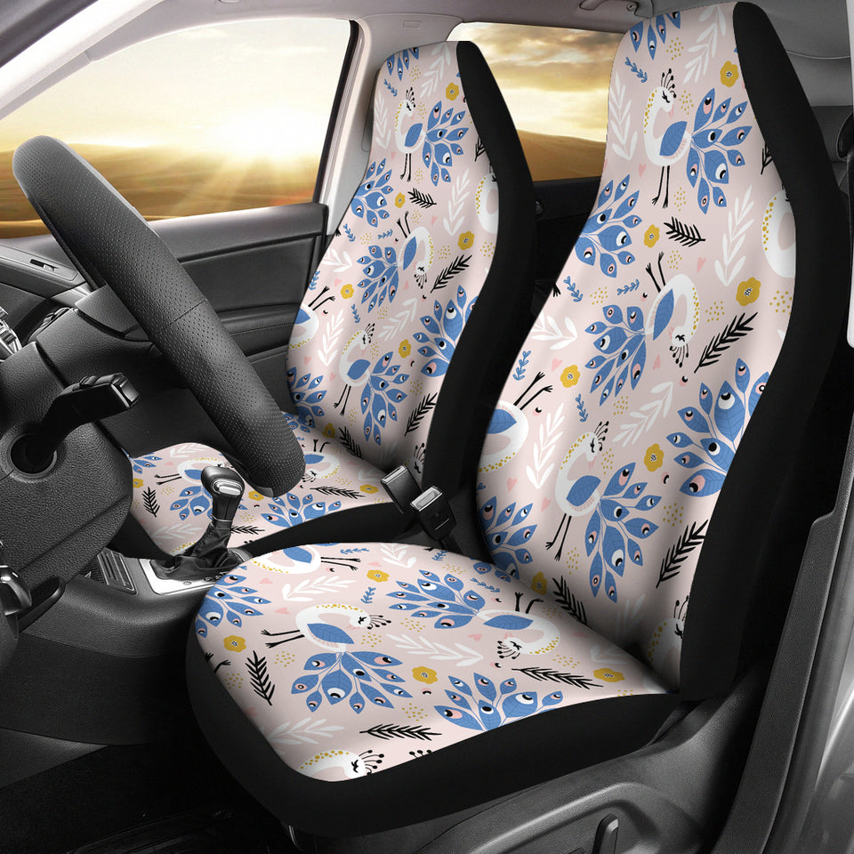 Cute Peacock Pattern  Universal Fit Car Seat Covers