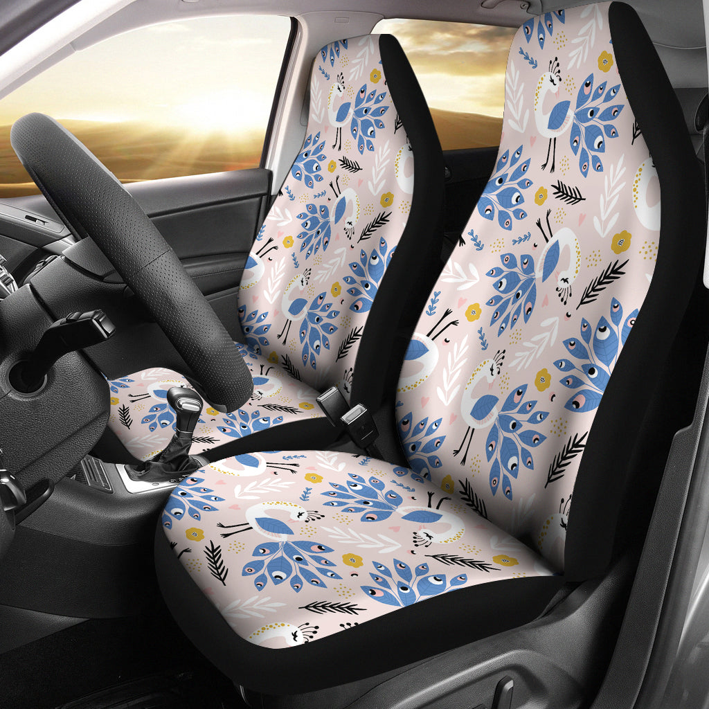 Cute Peacock Pattern  Universal Fit Car Seat Covers