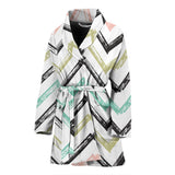Zigzag  Chevron Paint Pattern Women'S Bathrobe