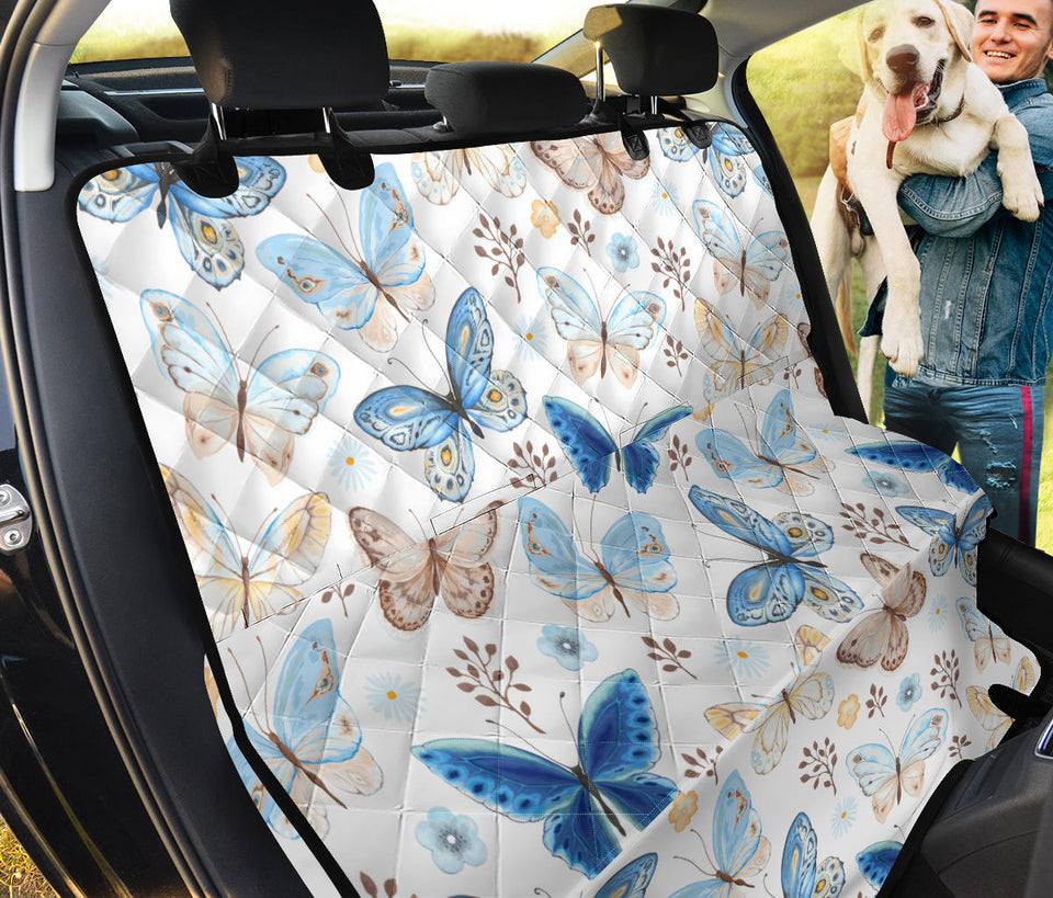 Blue Butterfly Pattern Dog Car Seat Covers