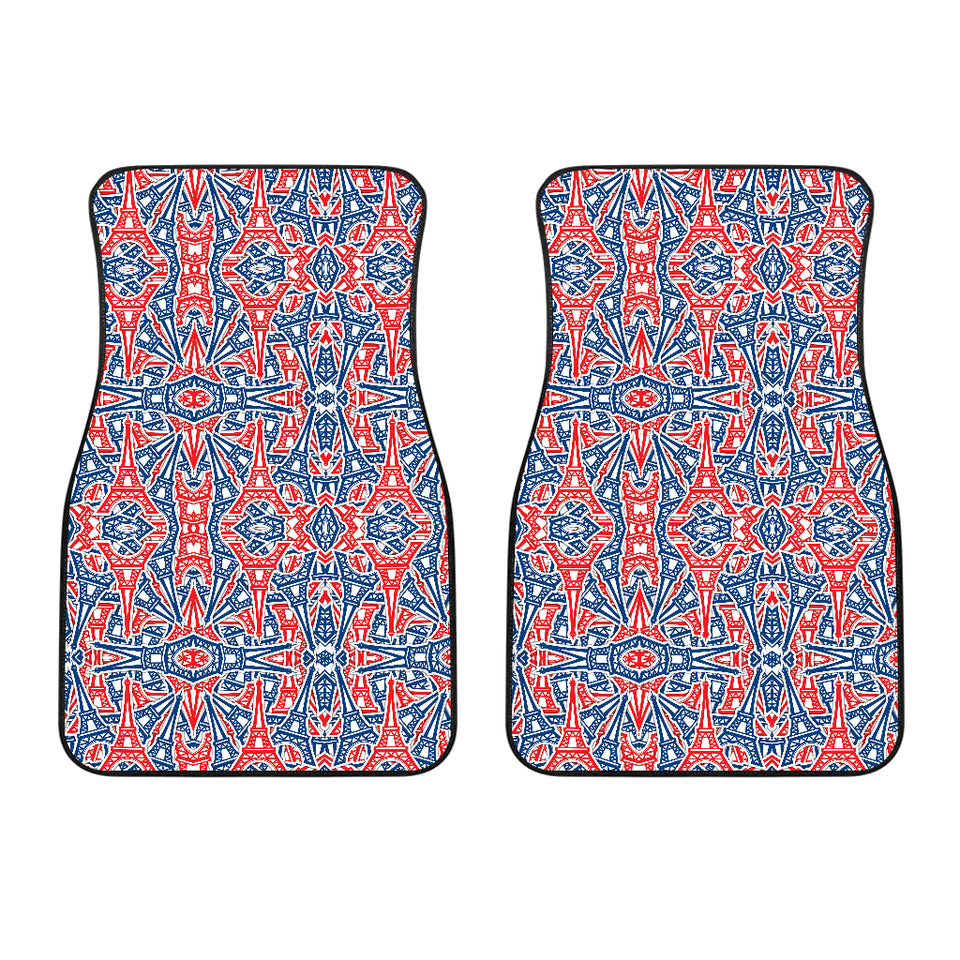 Eiffel Tower Pattern Print Design 02 Front Car Mats