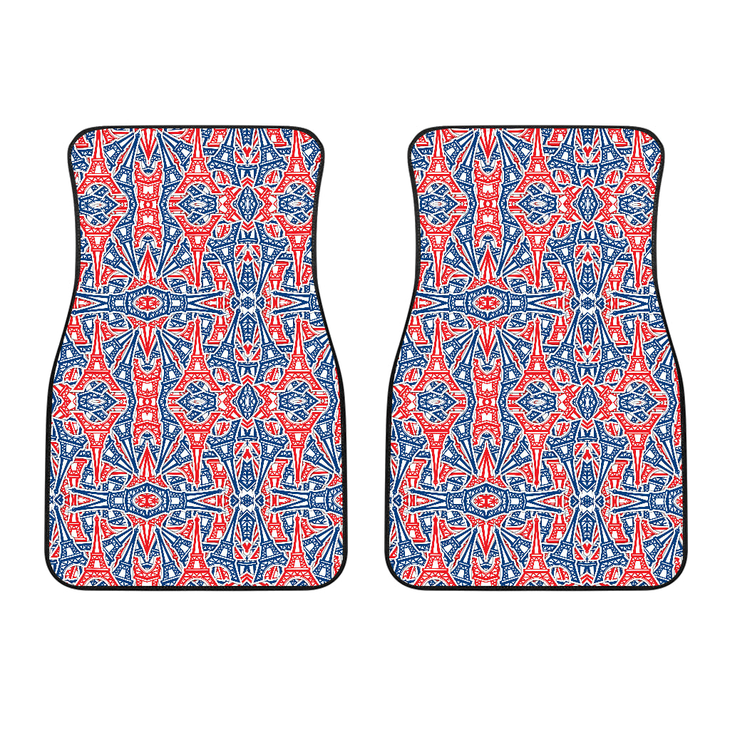 Eiffel Tower Pattern Print Design 02 Front Car Mats