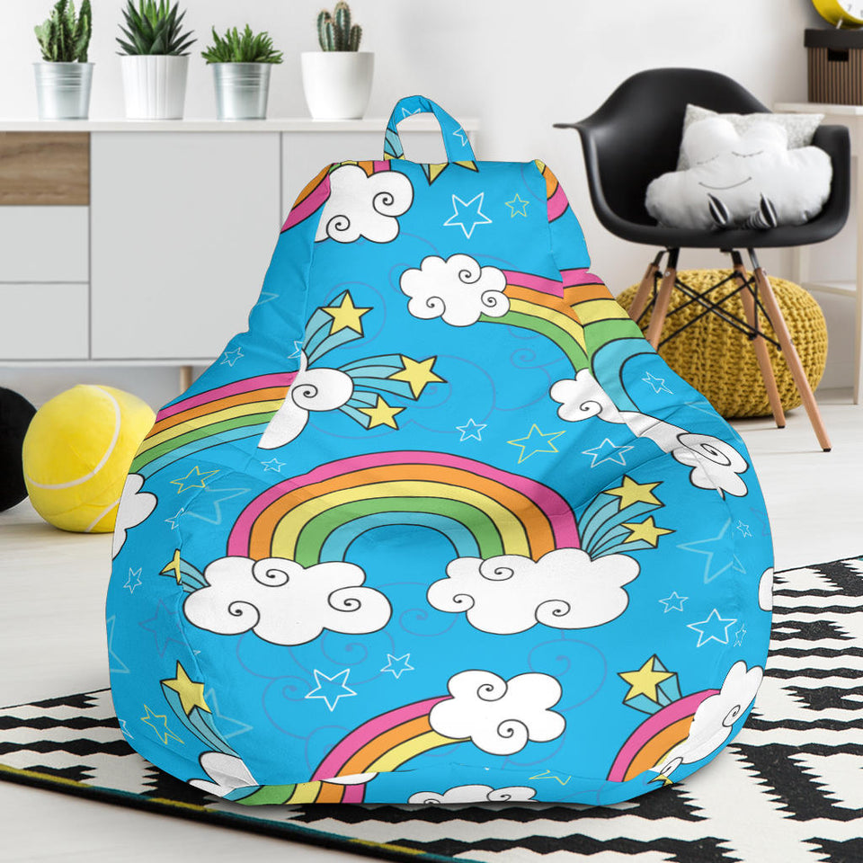 Rainbows Sky Clouds Pattern Bean Bag Cover