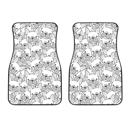 Cute French Bulldog Head Pattern Front Car Mats