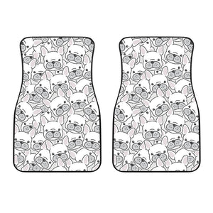 Cute French Bulldog Head Pattern Front Car Mats