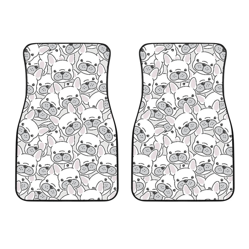 Cute French Bulldog Head Pattern Front Car Mats