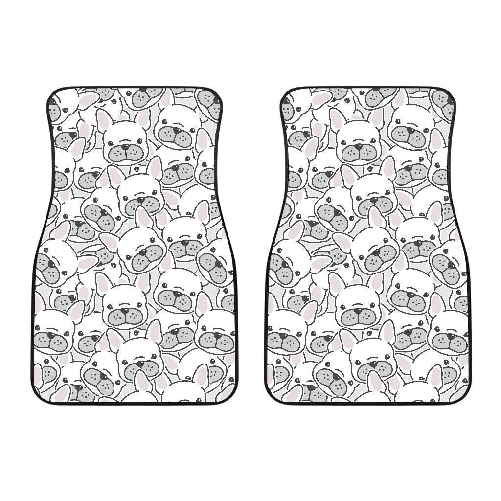 Cute French Bulldog Head Pattern Front Car Mats