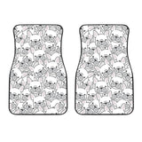 Cute French Bulldog Head Pattern Front Car Mats