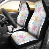Colorful Unicorn Rainbow Heart Pattern  Universal Fit Car Seat Covers