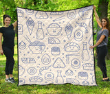 Cute Sushi Icon Pattern Premium Quilt