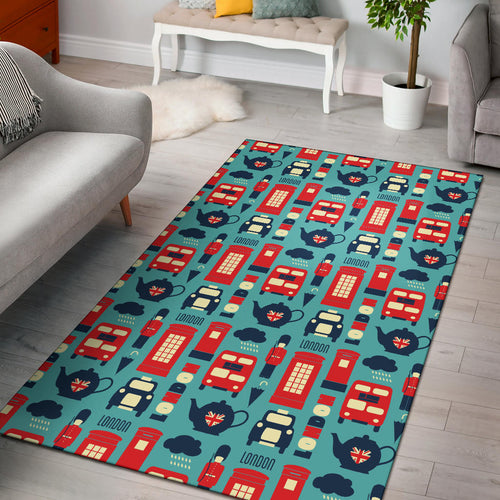 British Pattern Print Design 04 Area Rug