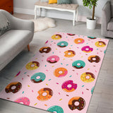 Donut Pattern Glaze Pink Background Area Rug