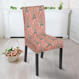 Eiffel Tower Flower Background Pattern Print Design 03 Dining Chair Slipcover