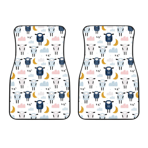Cute Sleeping Sheep Moon Cloud Pattern Front Car Mats